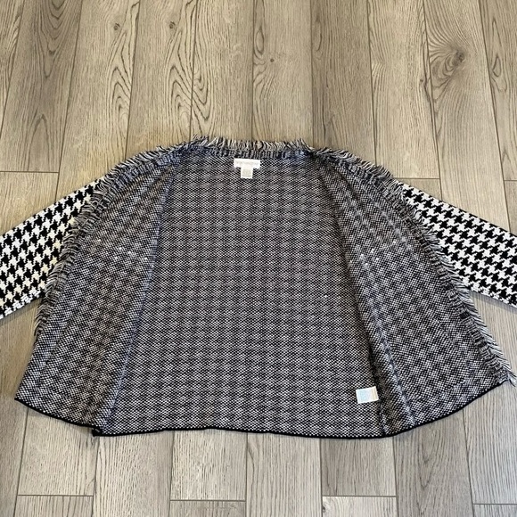 Worthington Sweater Blazer Women’s Size Medium Houndstooth Stretch Fit Jacket - Picture 5 of 15